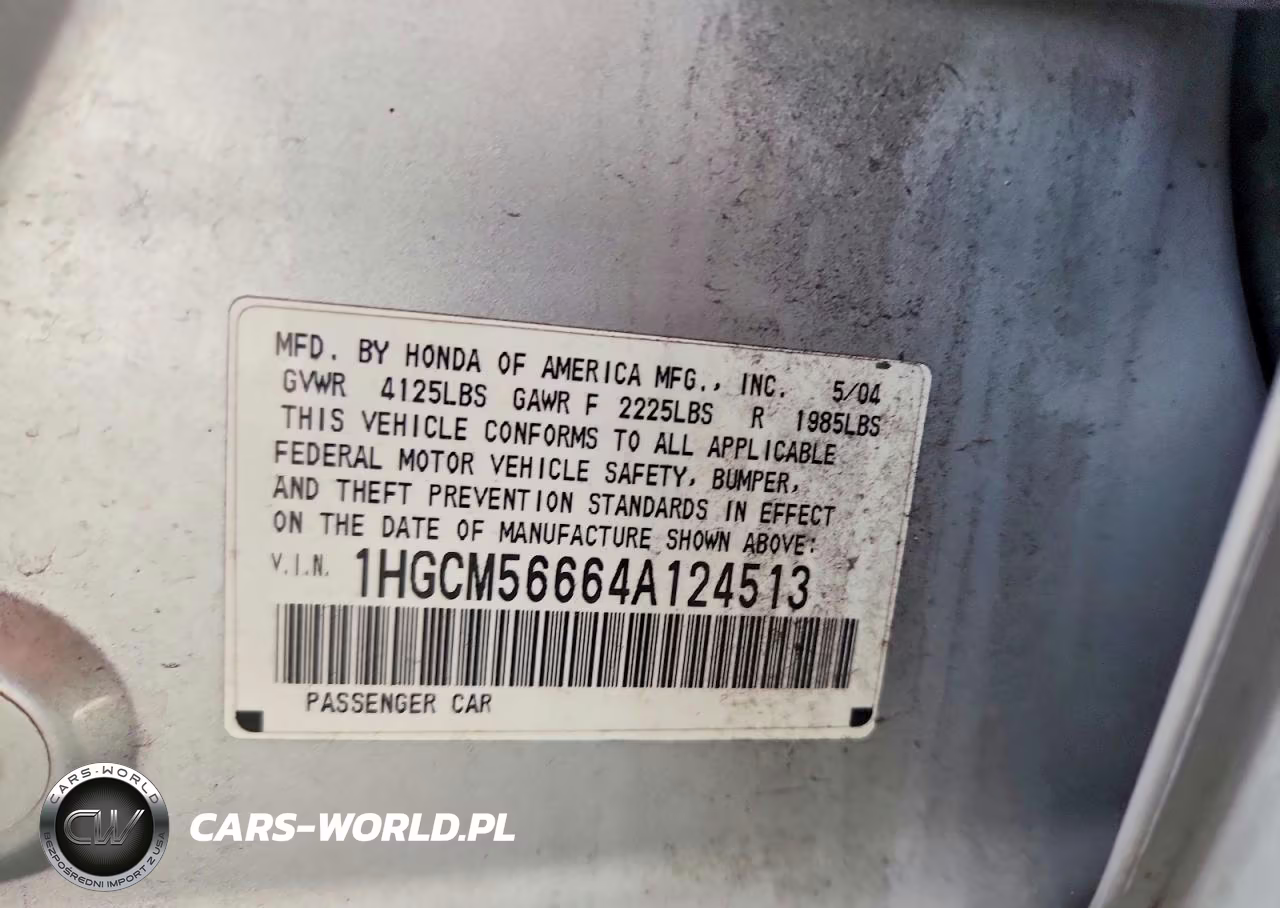 2004 Honda Accord Ex VIN:1HGCM56664A124513 - 12