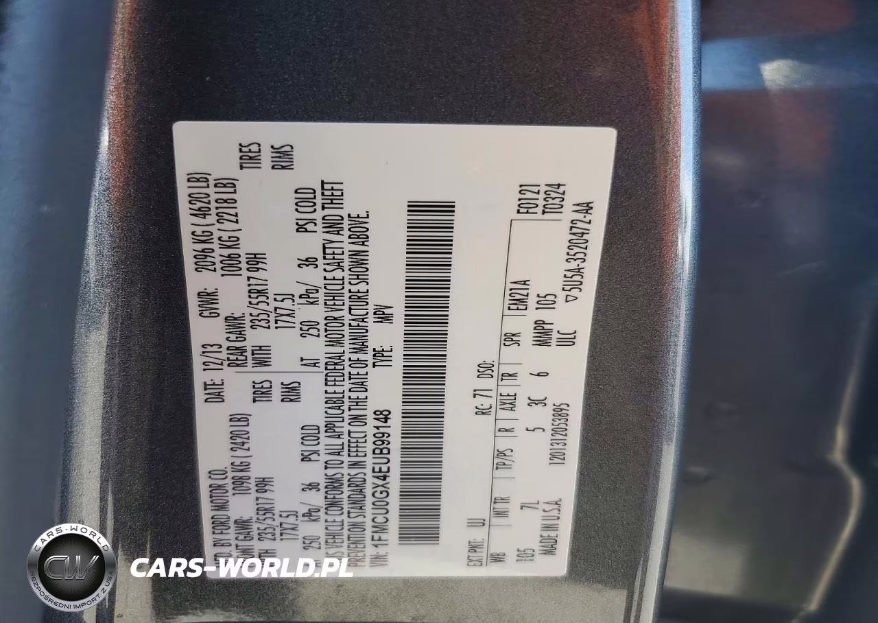 2014 Ford Escape Se VIN:1FMCU0GX4EUB99148 - 13