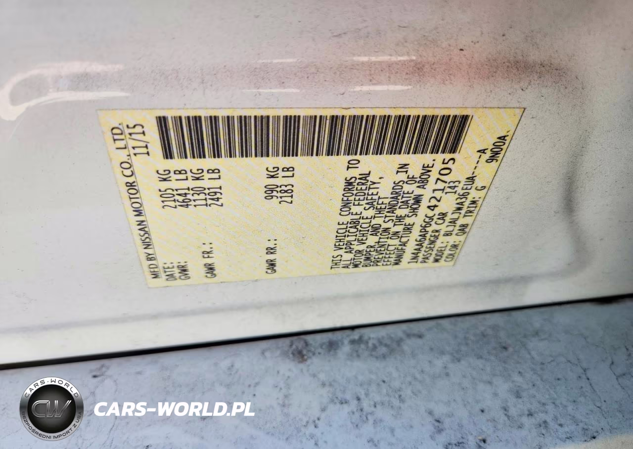 2016 Nissan Maxima 3.5 Sv VIN:1N4AA6AP6GC421705 - 12