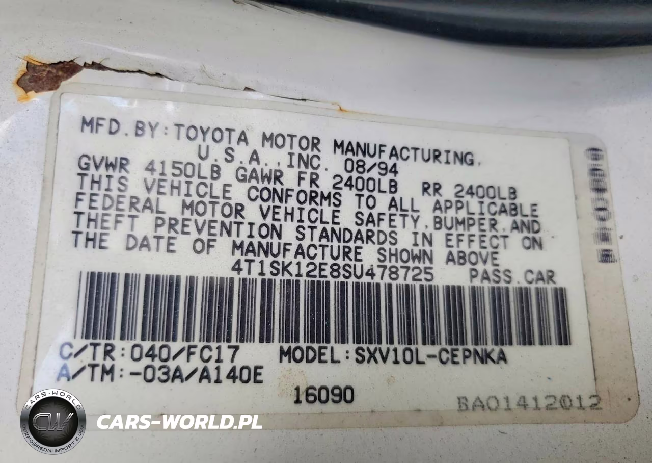 1995 Toyota Camry Le VIN:4T1SK12E8SU478725 - 13