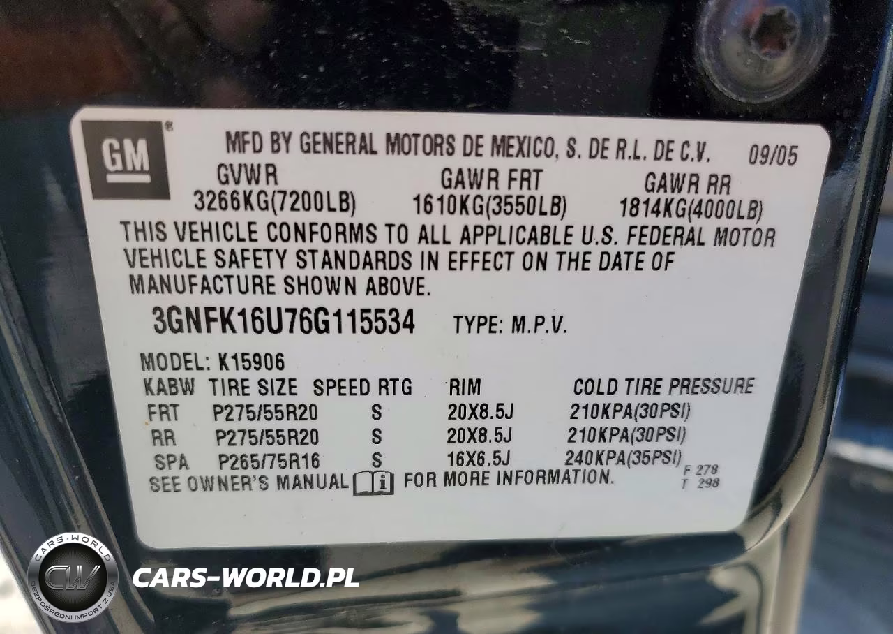 2006 Chevrolet Suburban K1500 VIN:3GNFK16U76G115534 - 13