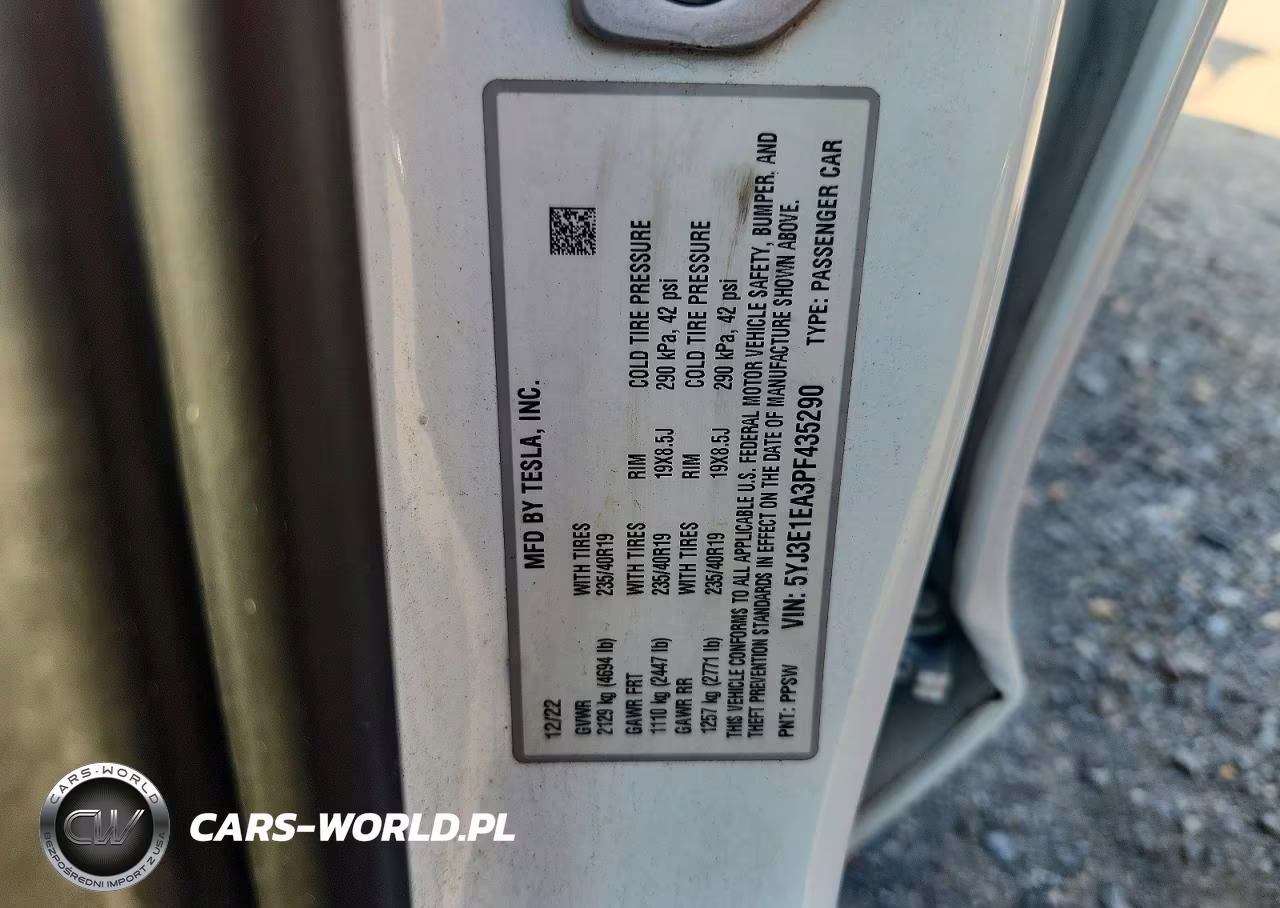 2023 Tesla Model 3 VIN:5YJ3E1EA3PF435290 - 12
