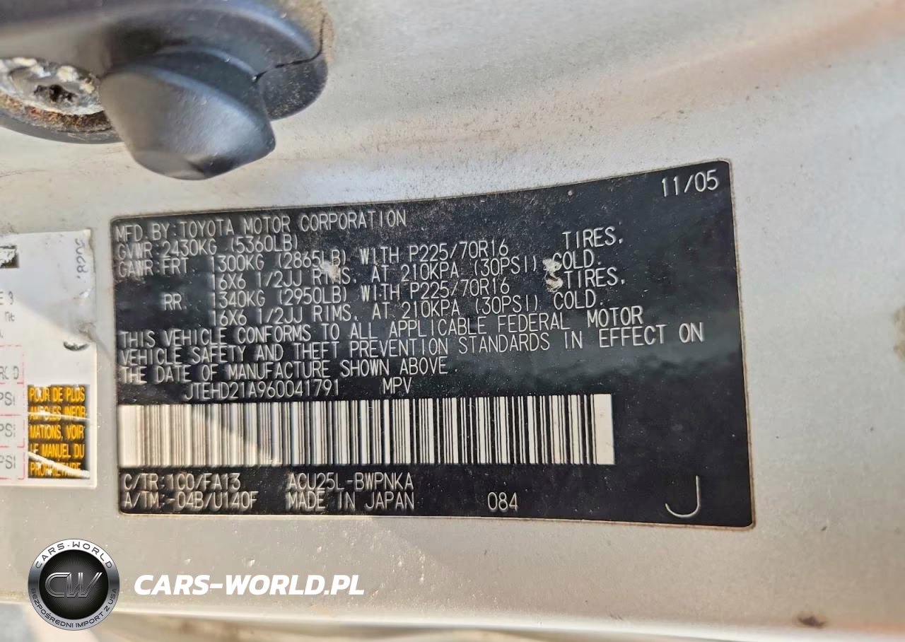 2006 Toyota Highlander Base VIN:JTEHD21A960041791 - 13