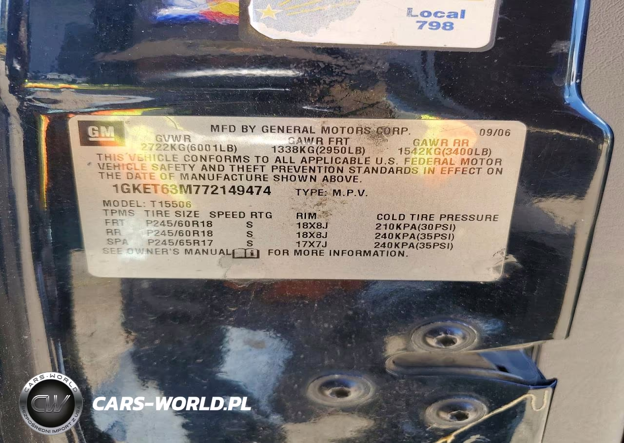 2007 GMC Envoy Denali VIN:1GKET63M772149474 - 12