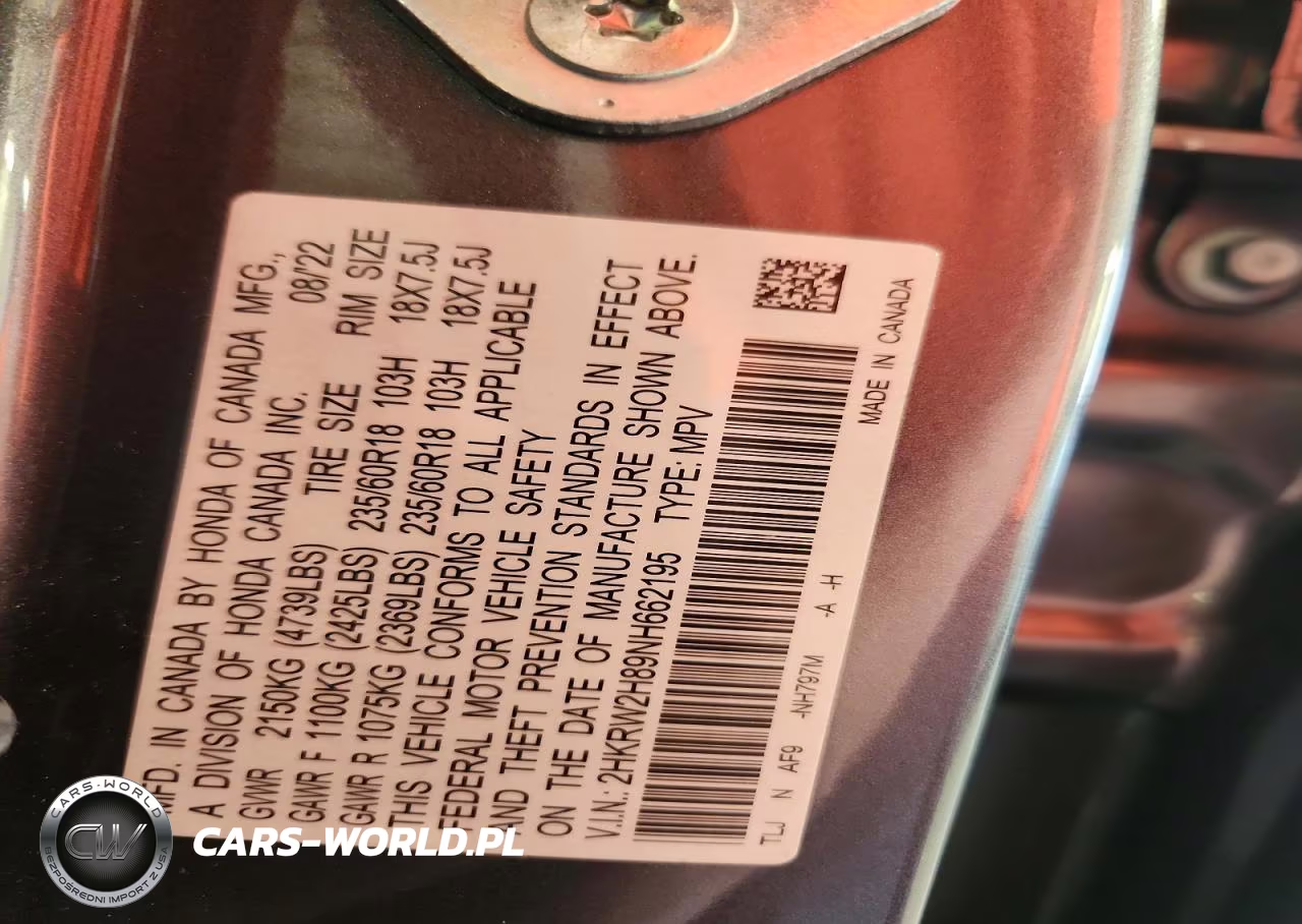 2022 Honda Cr-V Exl VIN:2HKRW2H89NH662195 - 13