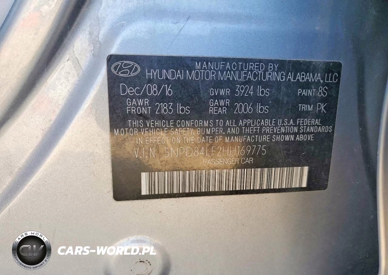 2017 Hyundai Elantra Se VIN:5NPD84LF2HH169775 - 12