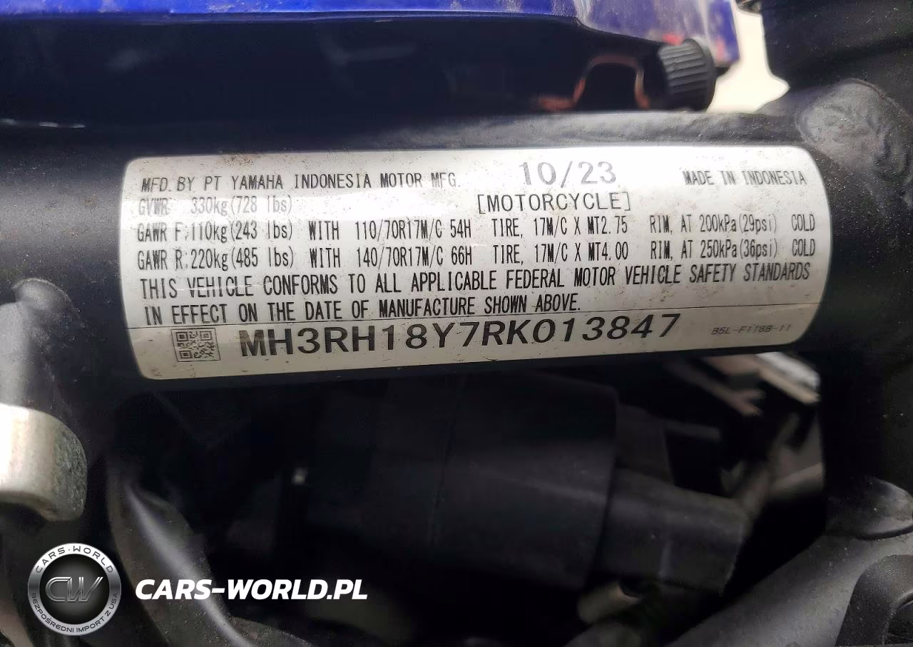 2024 Yamaha Yzfr3 A VIN:MH3RH18Y7RK013847 - 9