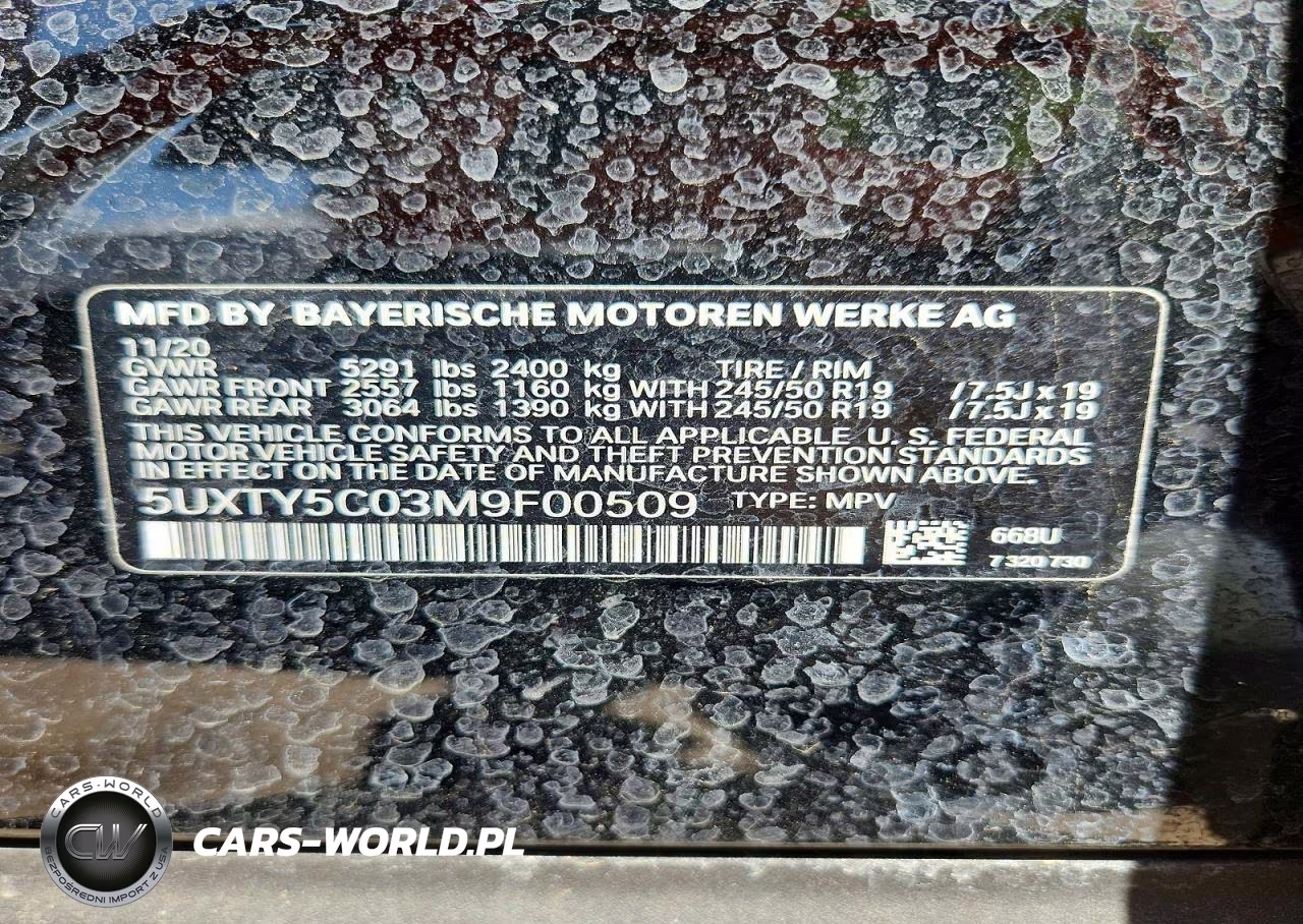 2021 BMW X3 xDrive30I VIN:5UXTY5C03M9F00509 - 13