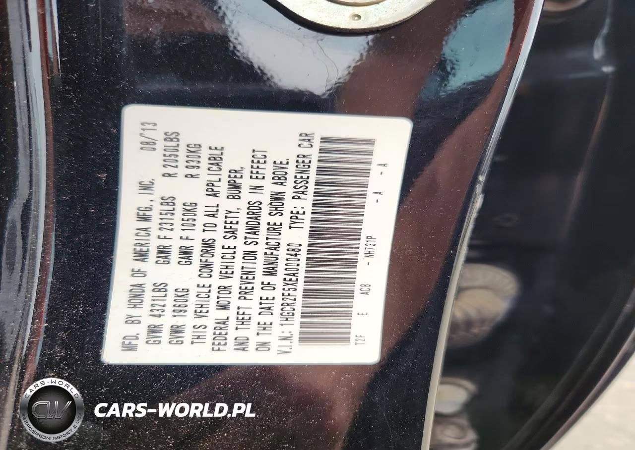 2014 Honda Accord Sport VIN:1HGCR2F5XEA000480 - 12