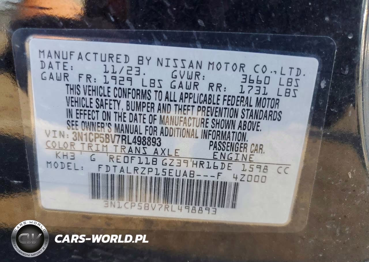 2024 Nissan Kicks S VIN:3N1CP5BV7RL498893 - 13