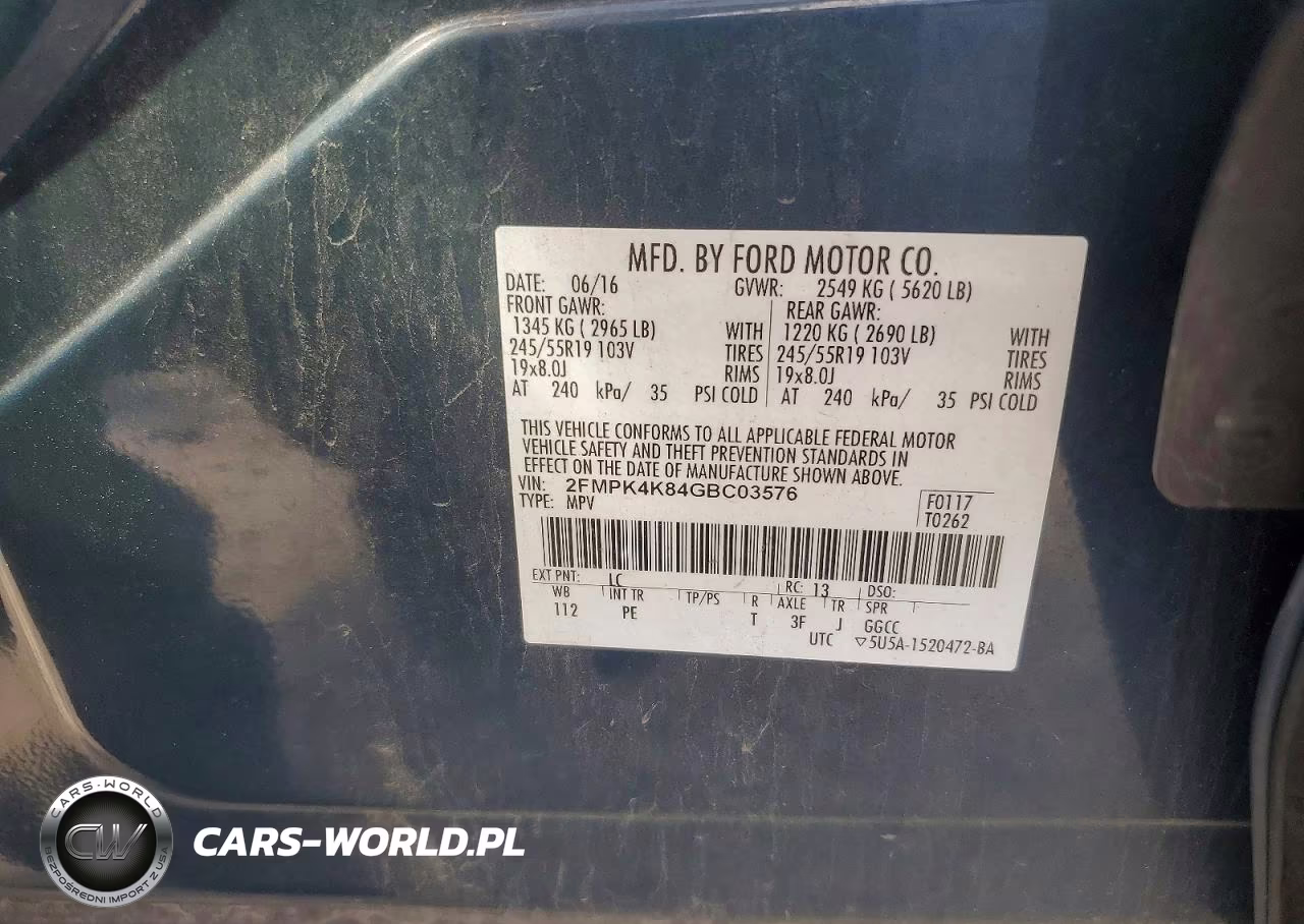 2016 Ford Edge Titanium VIN:2FMPK4K84GBC03576 - 14