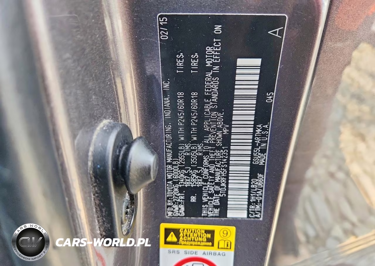 2015 Toyota Highlander Xle VIN:5TDJKRFH5FS142351 - 13