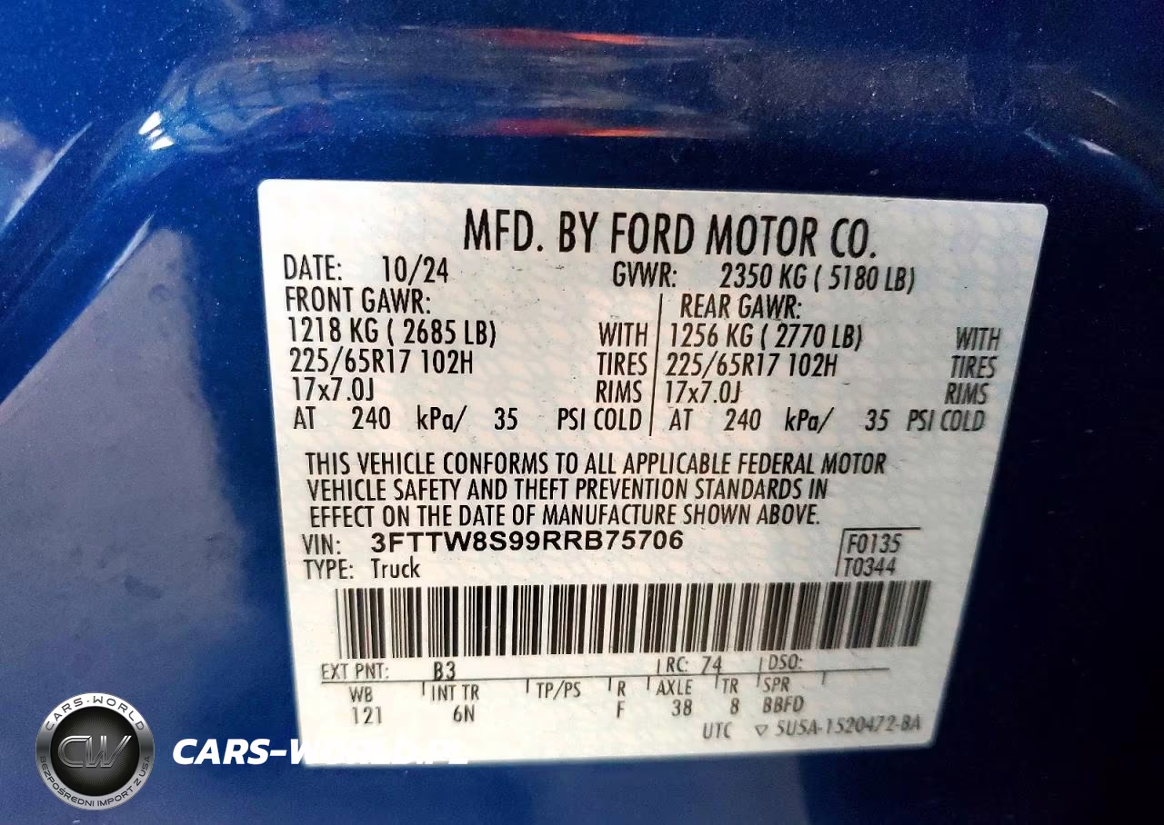 2024 Ford Maverick Lariat VIN:3FTTW8S99RRB75706 - 13