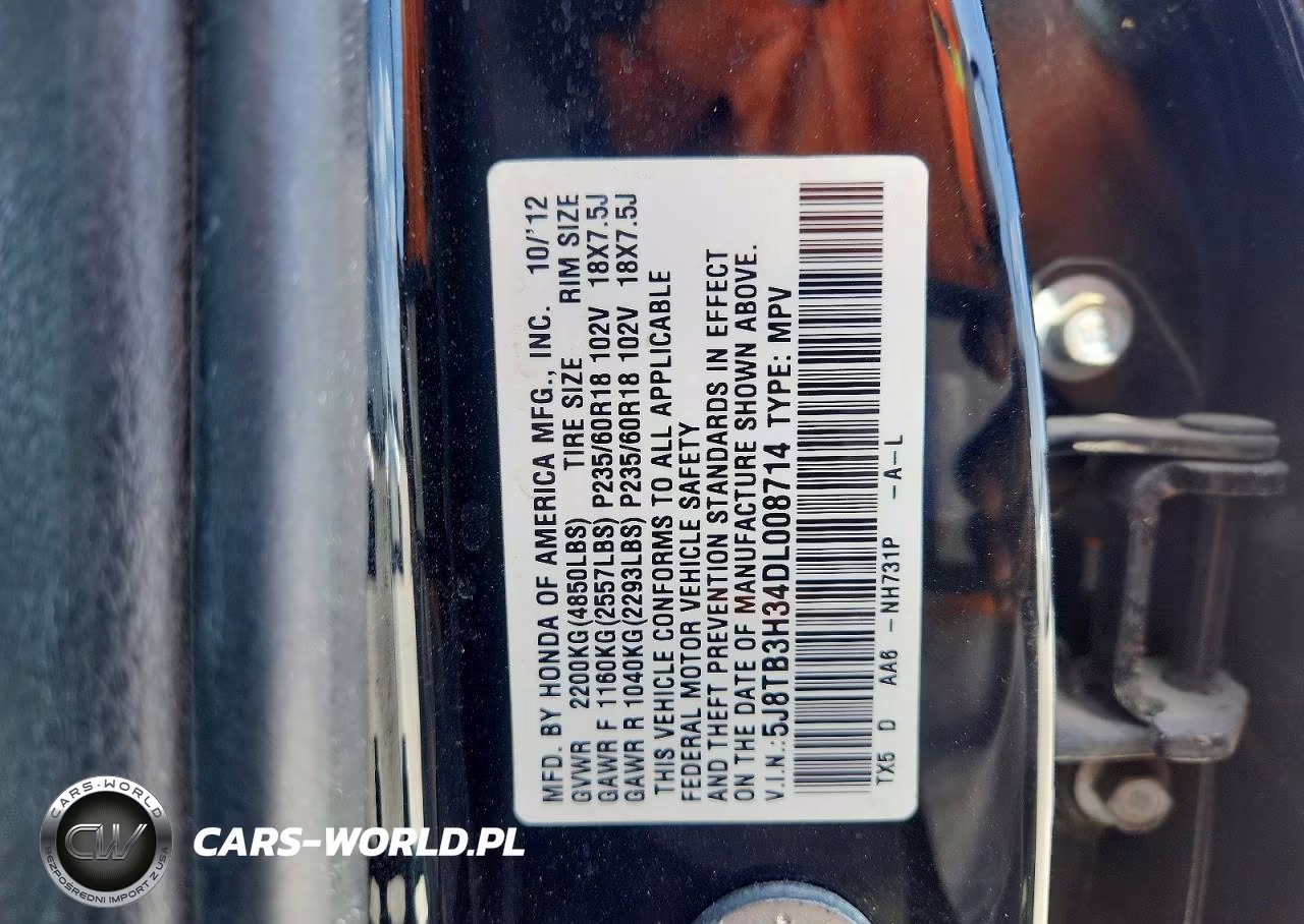 2013 Acura Rdx VIN:5J8TB3H34DL008714 - 12