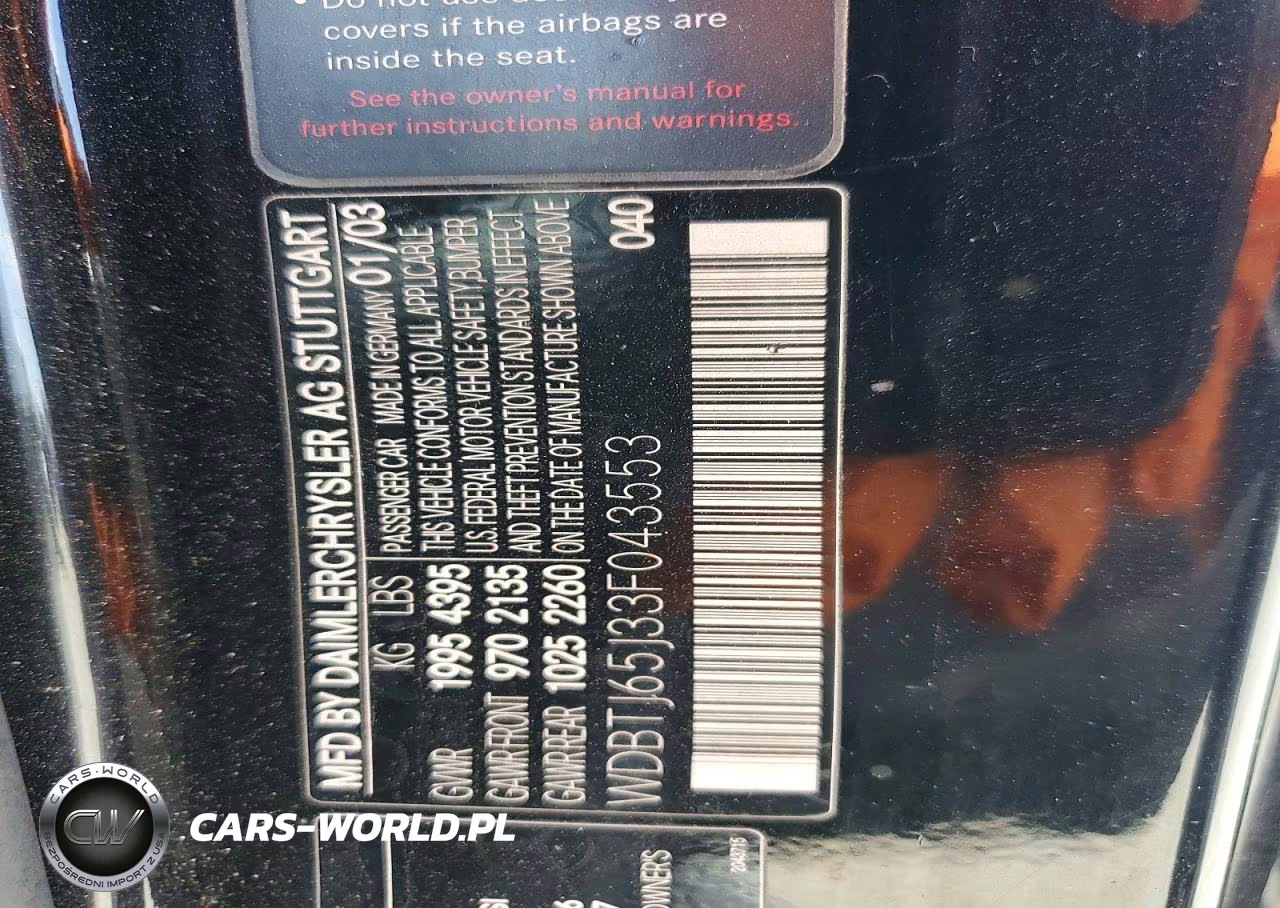 2003 Mercedes-Benz Clk 320C VIN:WDBTJ65J33F043553 - 12