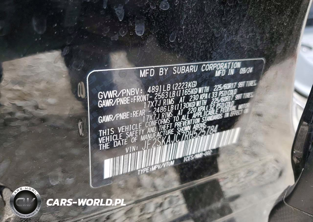 2024 Subaru Forester Wilderness VIN:JF2SKAJC7RH525784 - 13