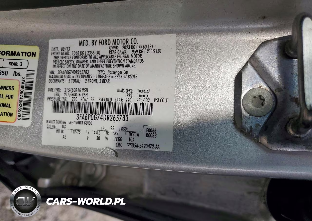 2013 Ford Fusion S VIN:3FA6P0G74DR265783 - 12