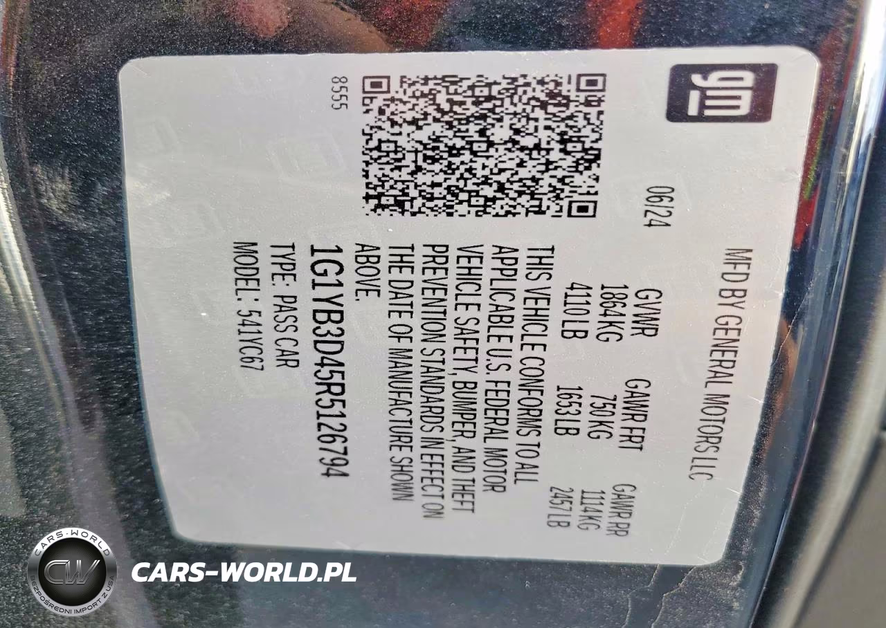 2024 Chevrolet Corvette Stingray Rwd 2Lt VIN:1G1YB3D45R5126794 - 12
