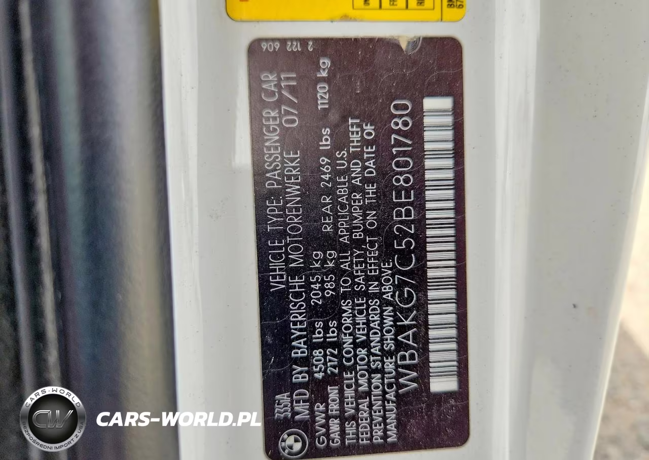 2011 BMW 335 I VIN:WBAKG7C52BE801780 - 12