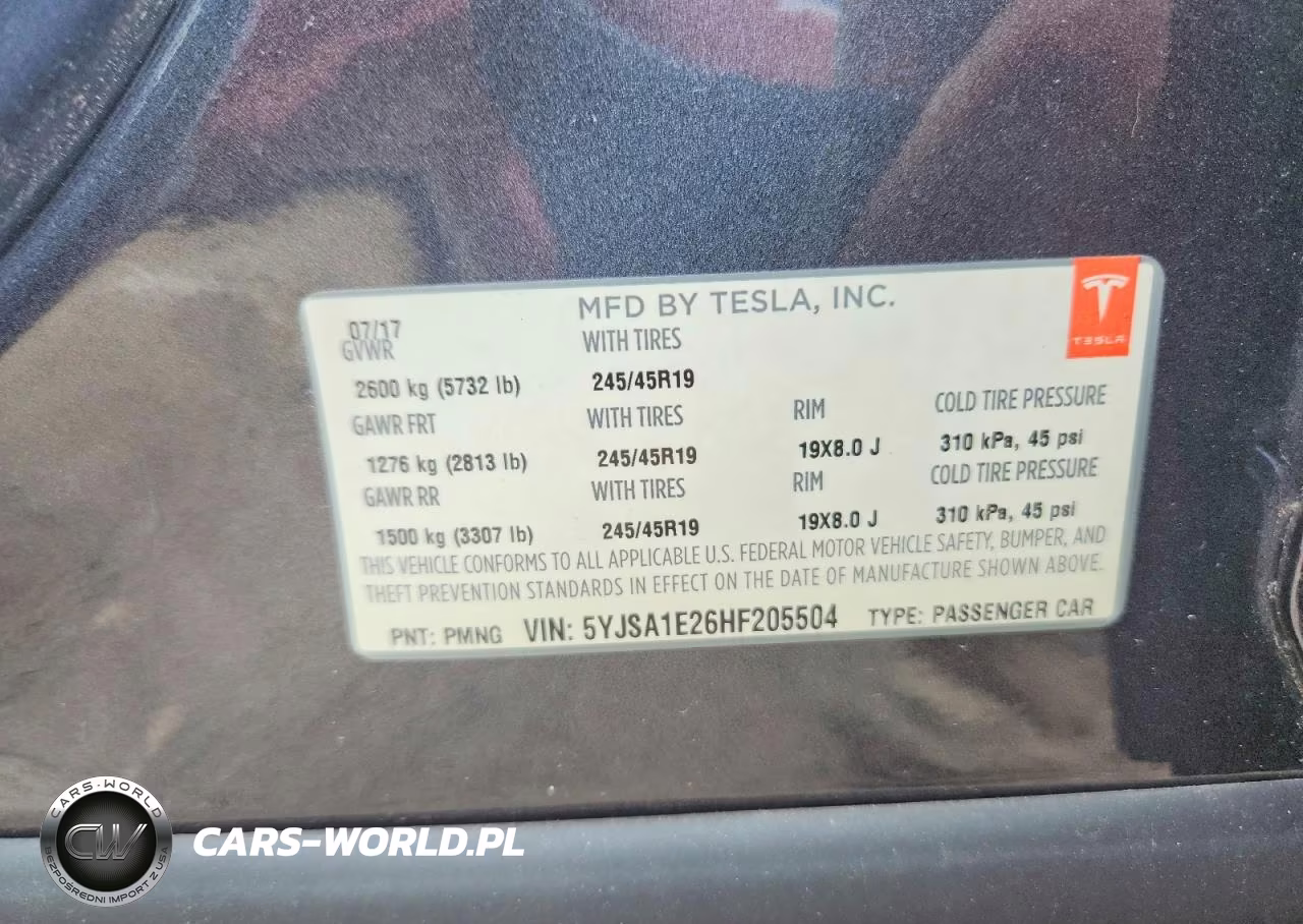 2017 Tesla Model S VIN:5YJSA1E26HF205504 - 12