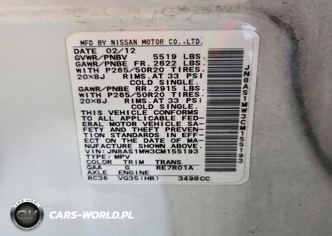 2012 Infiniti Fx35 Base VIN:JN8AS1MW3CM155193 - 12
