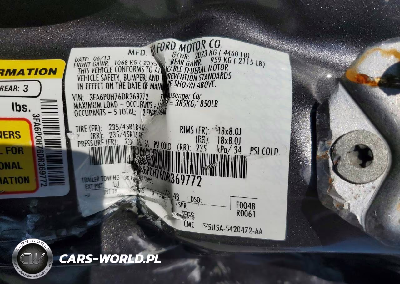 2013 Ford Fusion Se VIN:3FA6P0H76DR369772 - 12