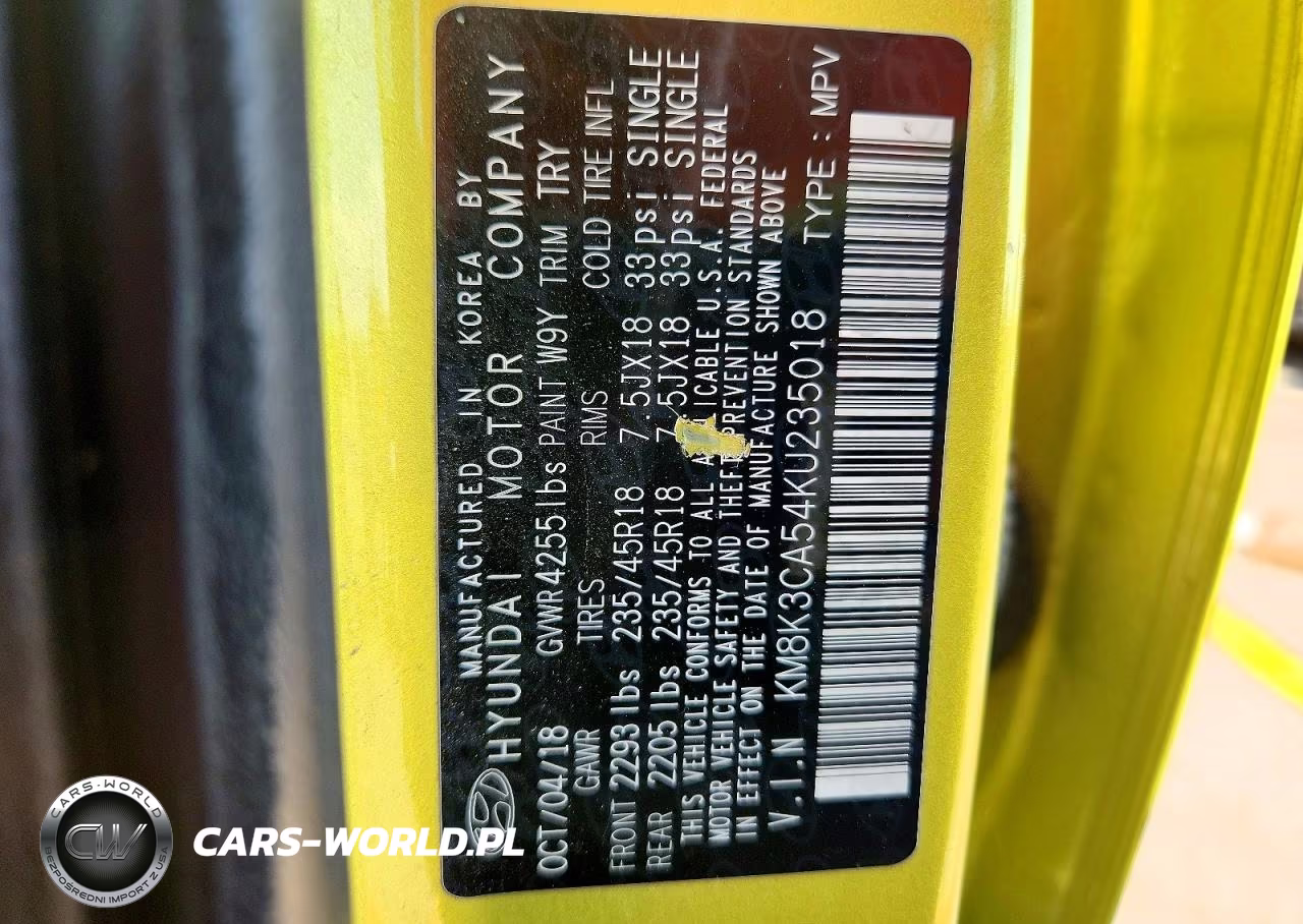 2019 Hyundai Kona Limited VIN:KM8K3CA54KU235018 - 13