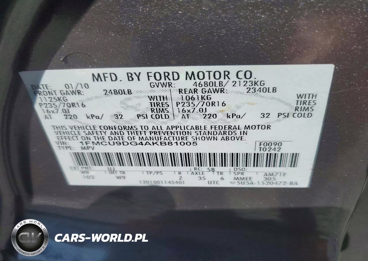 2010 Ford Escape Xlt VIN:1FMCU9DG4AKB81005 - 14