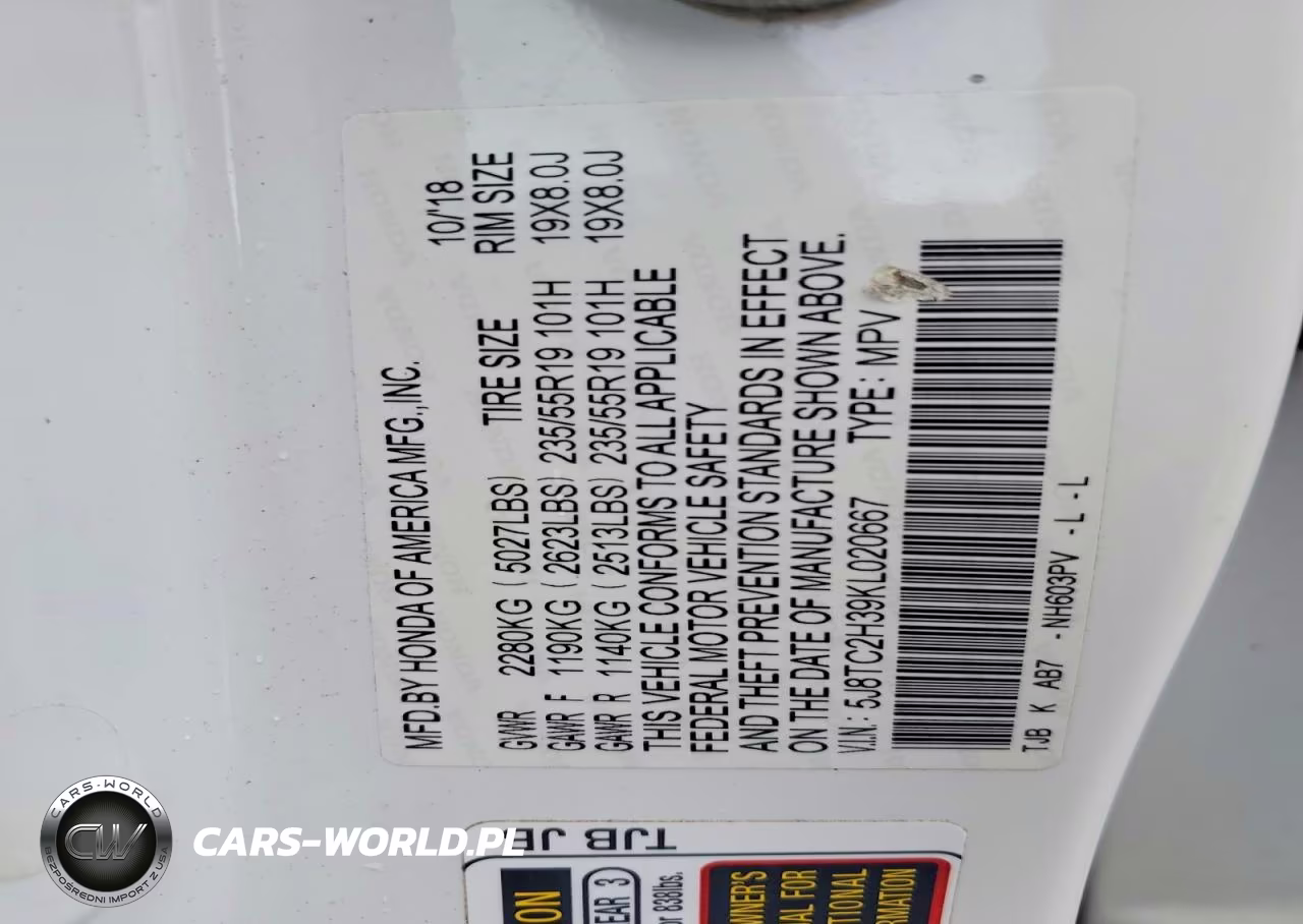 2019 Acura Rdx VIN:5J8TC2H39KL020667 - 13