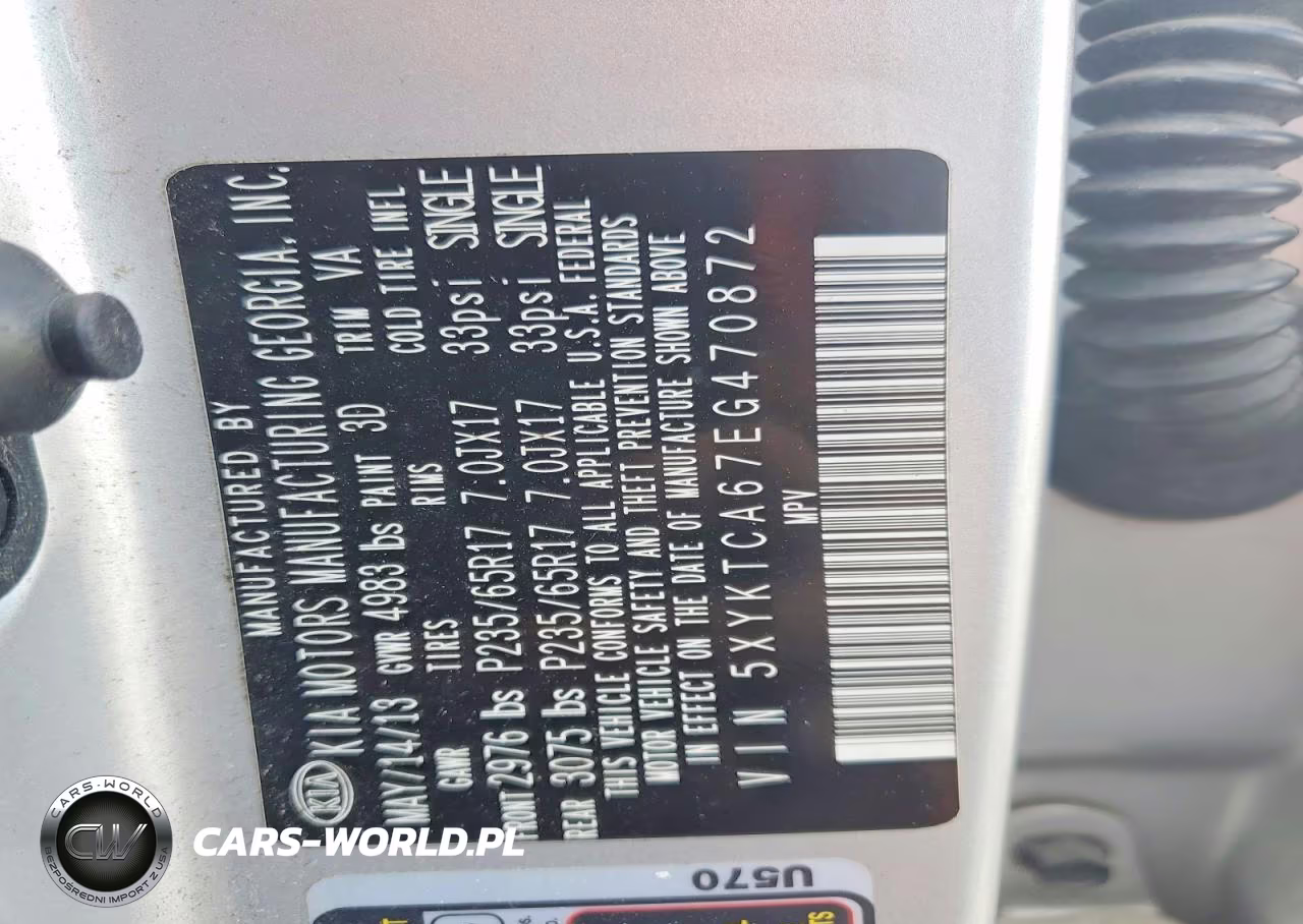 2014 Kia Sorento Lx VIN:5XYKTCA67EG470872 - 13