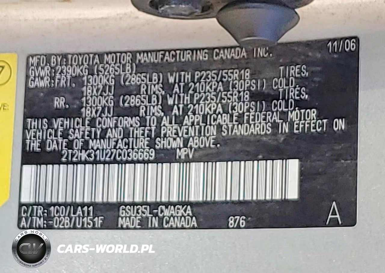 2007 Lexus Rx 350 VIN:2T2HK31U27C036669 - 13