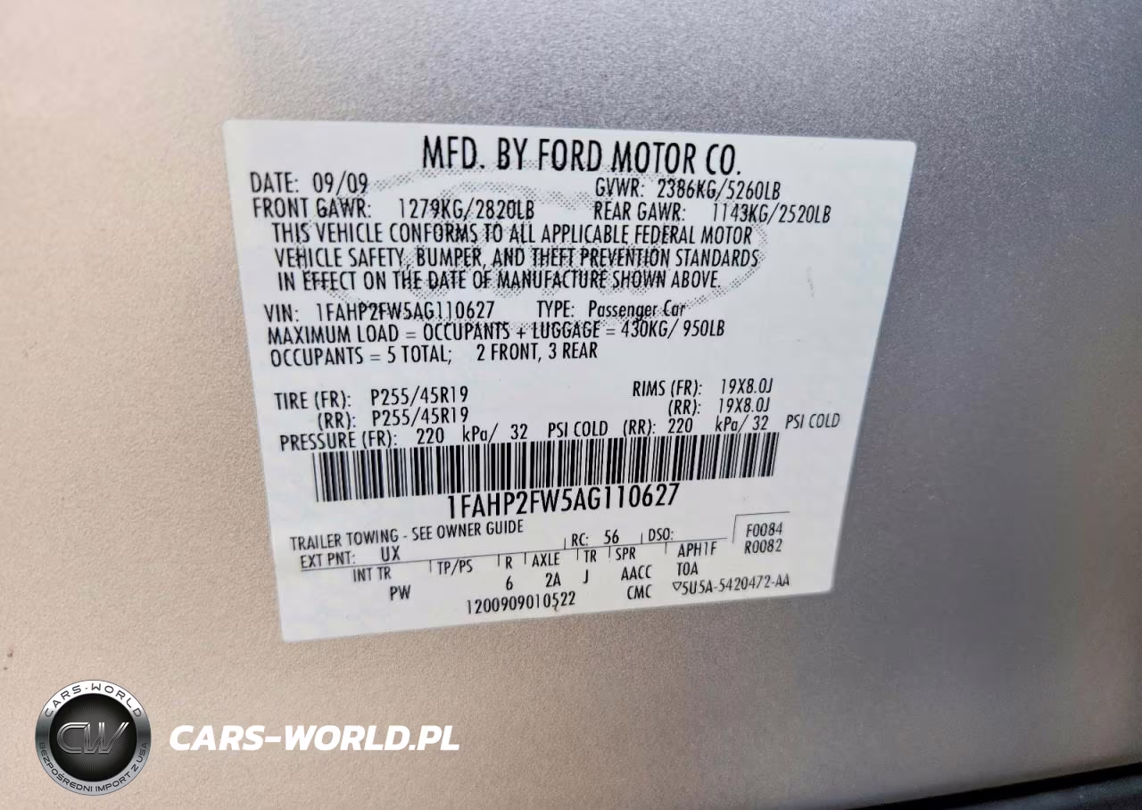 2010 Ford Taurus Limited VIN:1FAHP2FW5AG110627 - 13