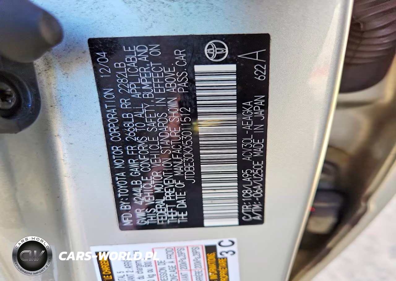 2005 Toyota Camry Standard VIN:JTDBE30KX53011512 - 12