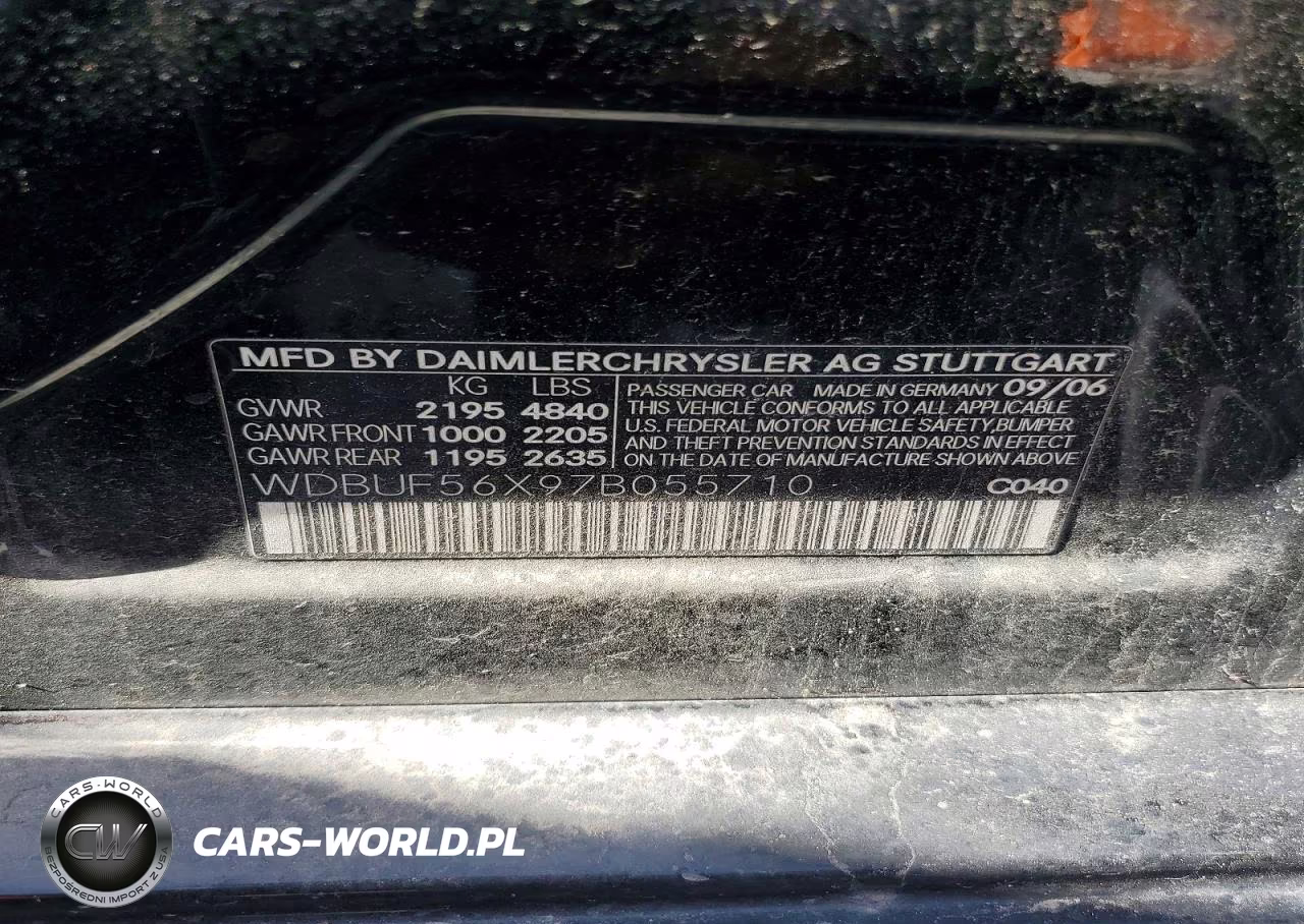 2007 Mercedes-Benz E 350 VIN:WDBUF56X97B055710 - 12