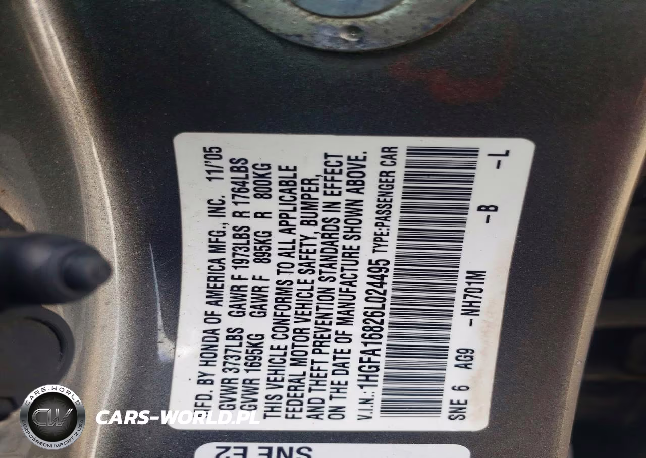 2006 Honda Civic Ex VIN:1HGFA16826L024495 - 12