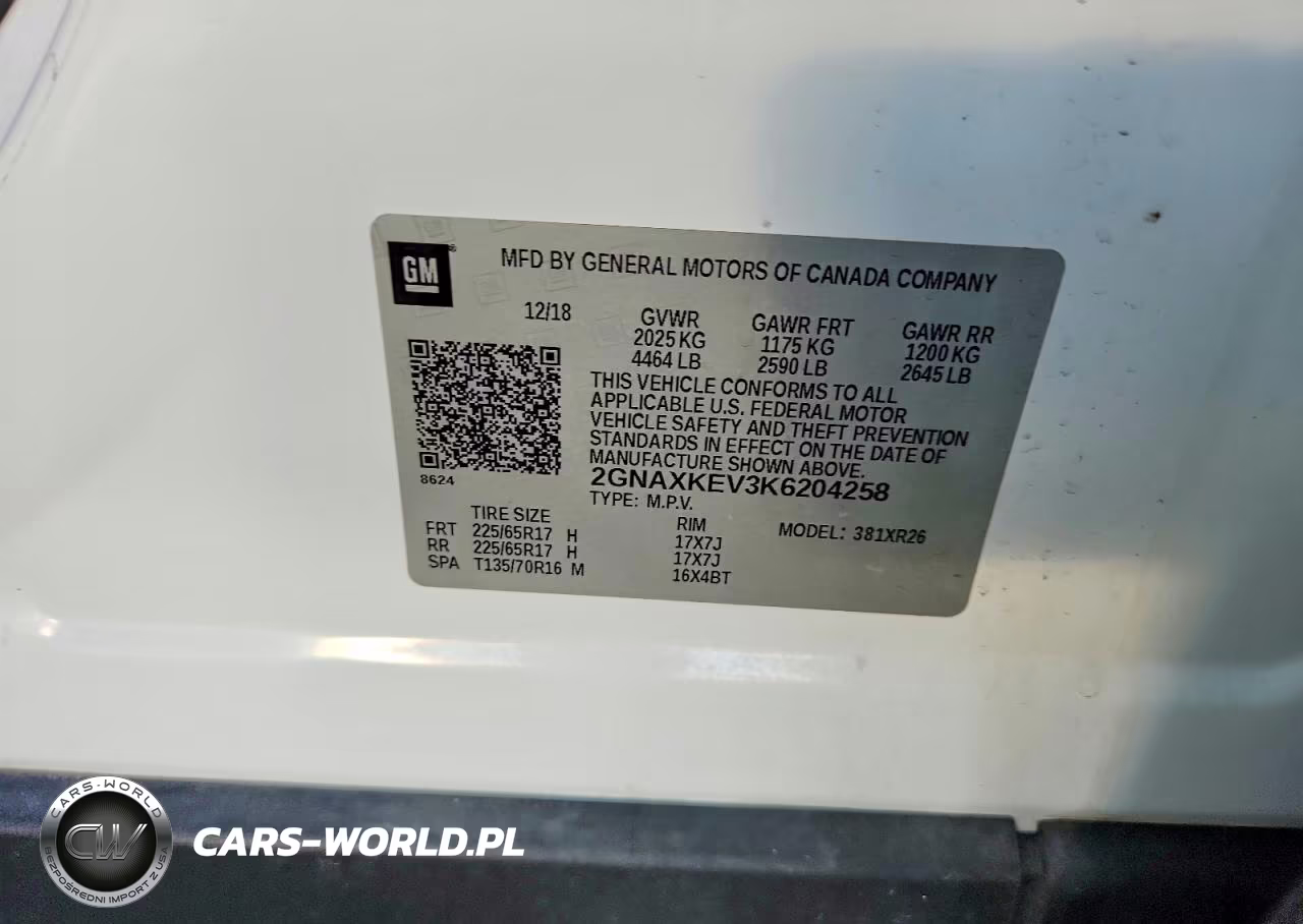 2019 Chevrolet Equinox Lt VIN:2GNAXKEV3K6204258 - 13