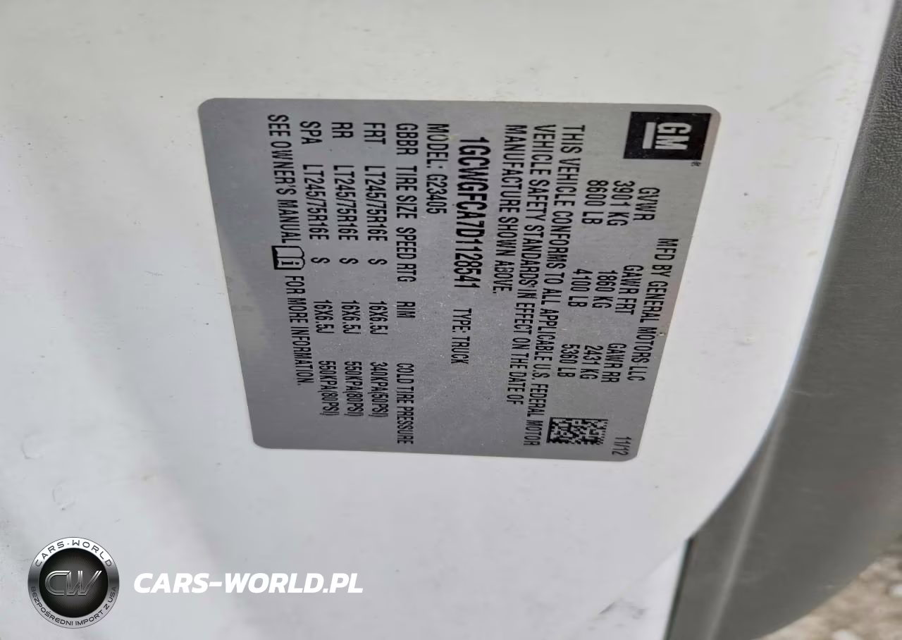 2013 Chevrolet Express 2500 Cargo Delivery Van VIN:1GCWGFCA7D1128541 - 13