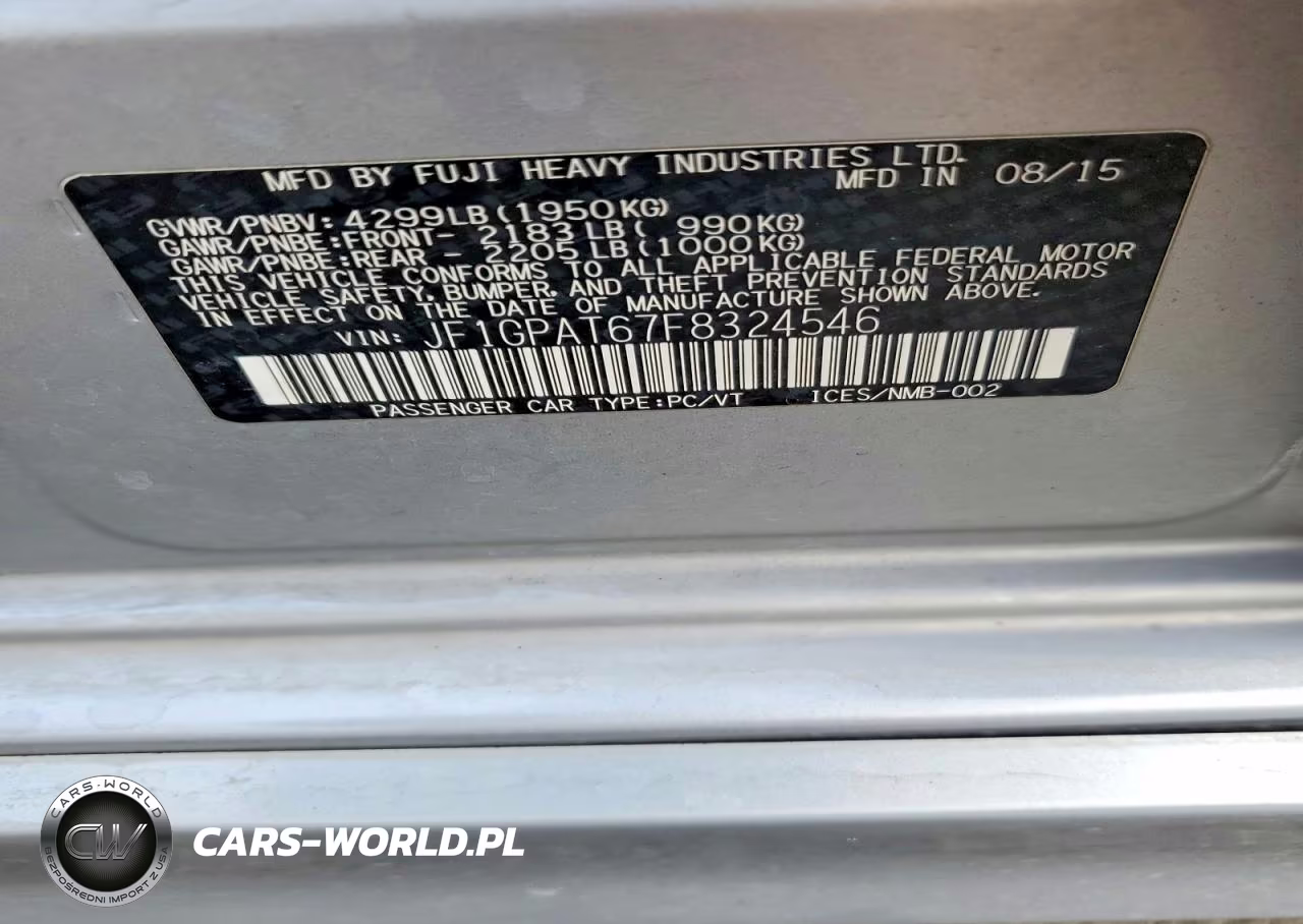 2015 Subaru Impreza Sport VIN:JF1GPAT67F8324546 - 12