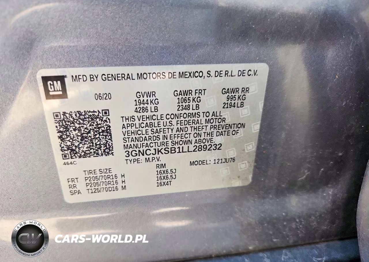 2020 Chevrolet Trax Ls VIN:3GNCJKSB1LL289232 - 12