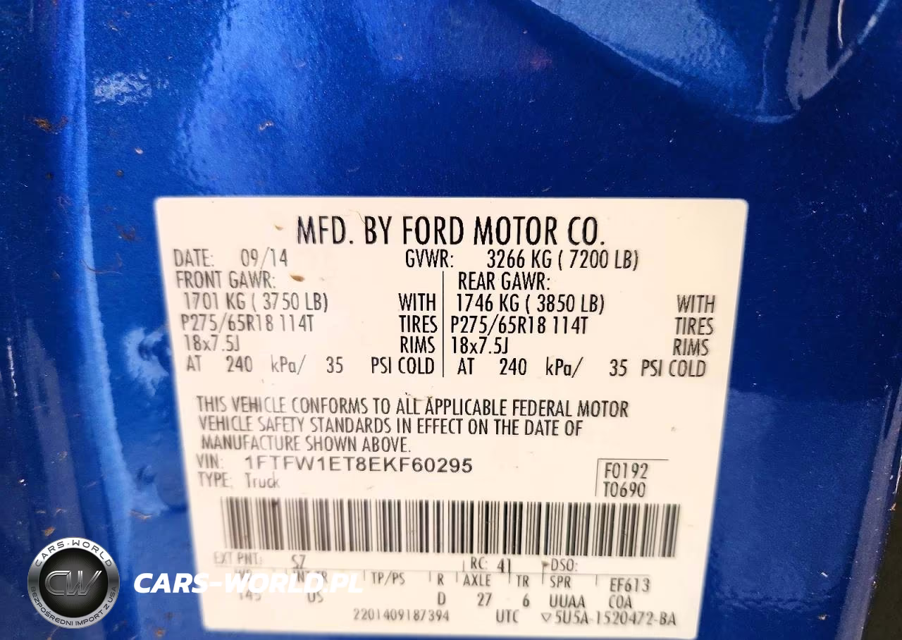 2014 Ford F150 Supercrew VIN:1FTFW1ET8EKF60295 - 12