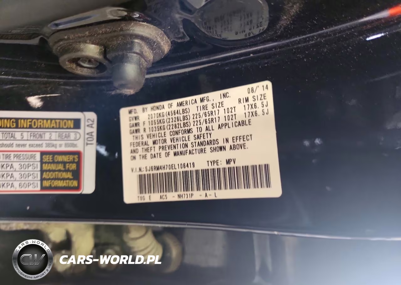 2014 Honda Cr-V Exl VIN:5J6RM4H70EL106419 - 13