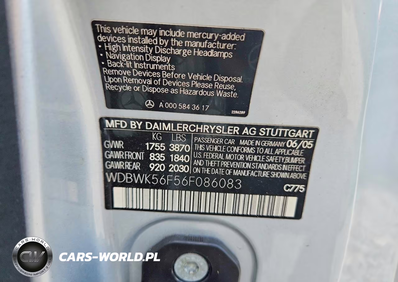 2006 Mercedes-Benz Slk 350 VIN:WDBWK56F56F086083 - 12