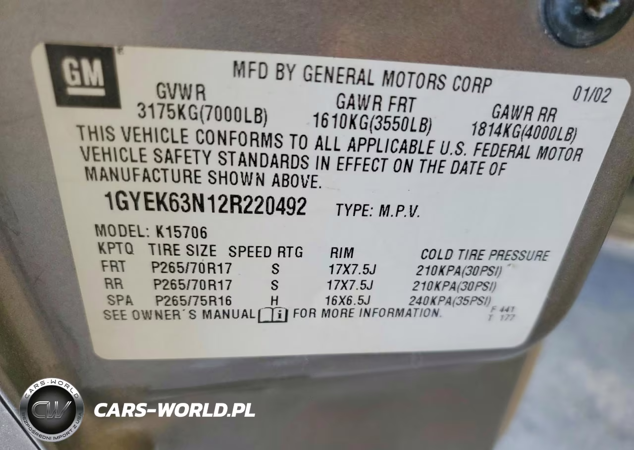 2002 Cadillac Escalade Luxury VIN:1GYEK63N12R220492 - 13