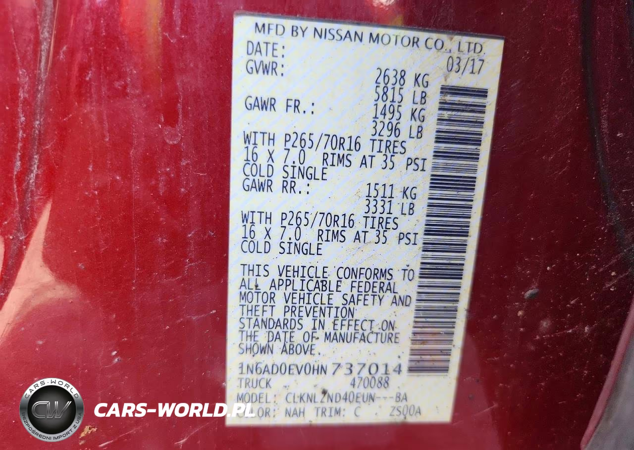 2017 Nissan Frontier Sv VIN:1N6AD0EV0HN737014 - 12