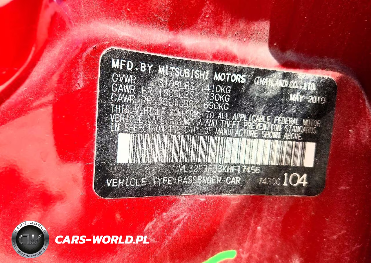 2019 Mitsubishi Mirage G4 Es VIN:ML32F3FJ3KHF17456 - 12