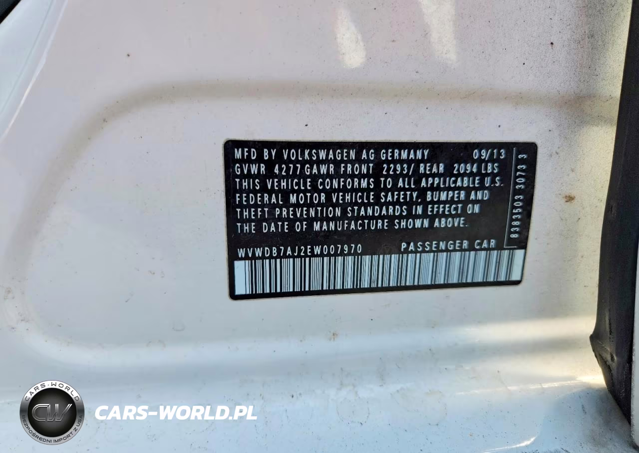 2014 Volkswagen Golf VIN:WVWDB7AJ2EW007970 - 12
