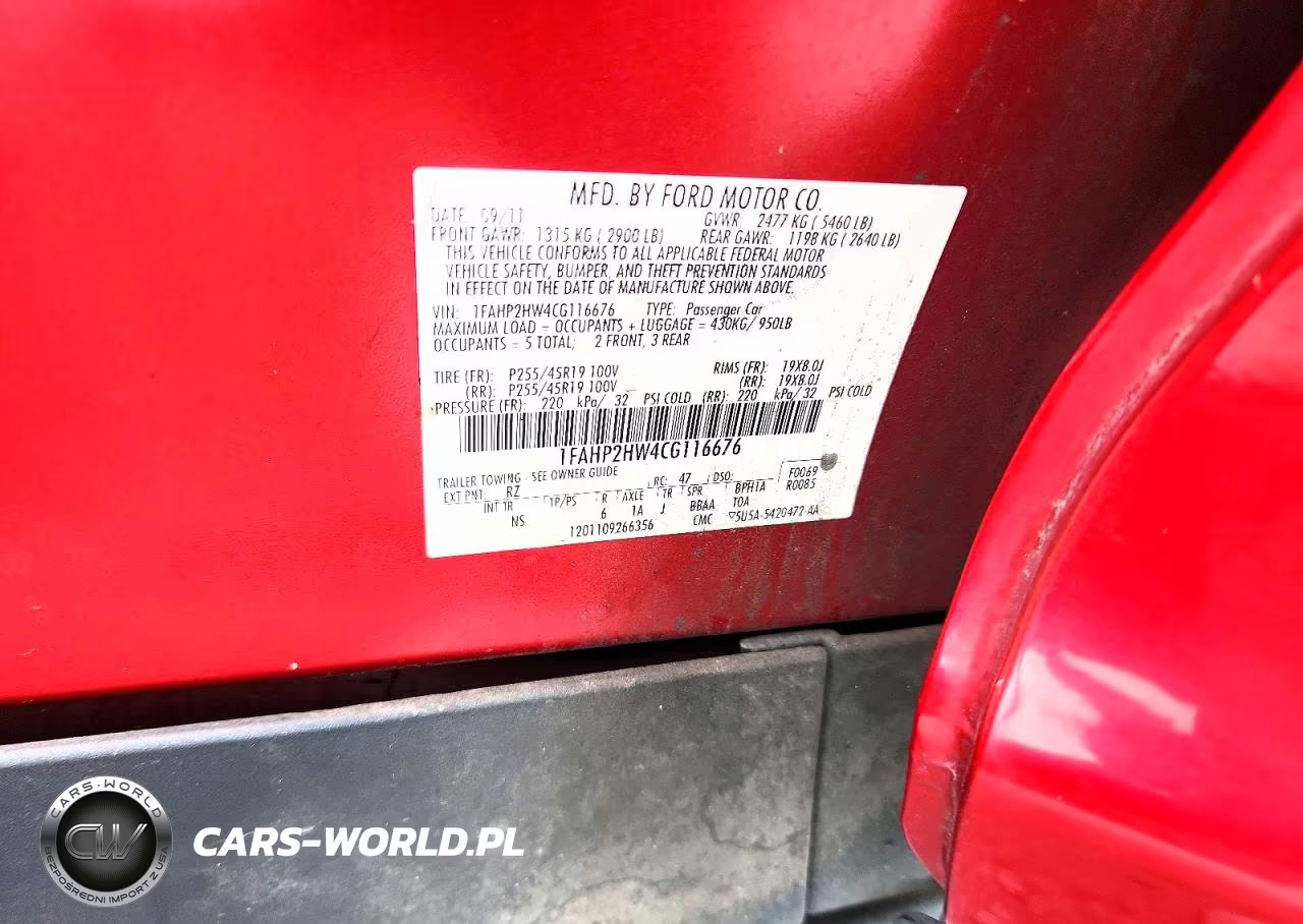 2012 Ford Taurus Sel VIN:1FAHP2HW4CG116676 - 12