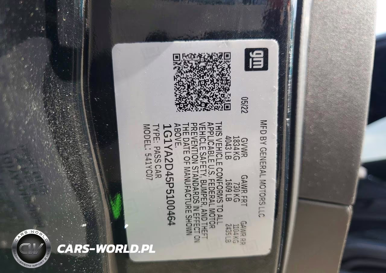 2023 Chevrolet Corvette Stingray 1Lt VIN:1G1YA2D45P5100464 - 12