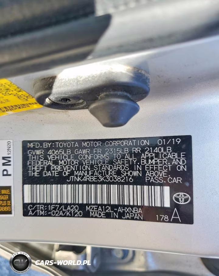 2019 Toyota Corolla Hatchback Xse VIN:JTNK4RBE3K3038216 - 12