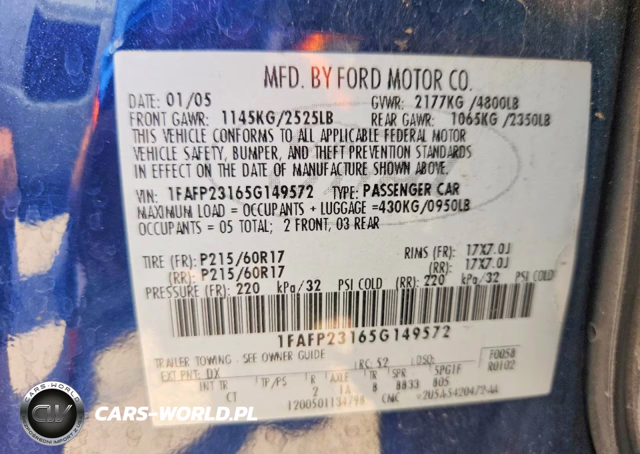 2005 Ford Five Hundred Se VIN:1FAFP23165G149572 - 12